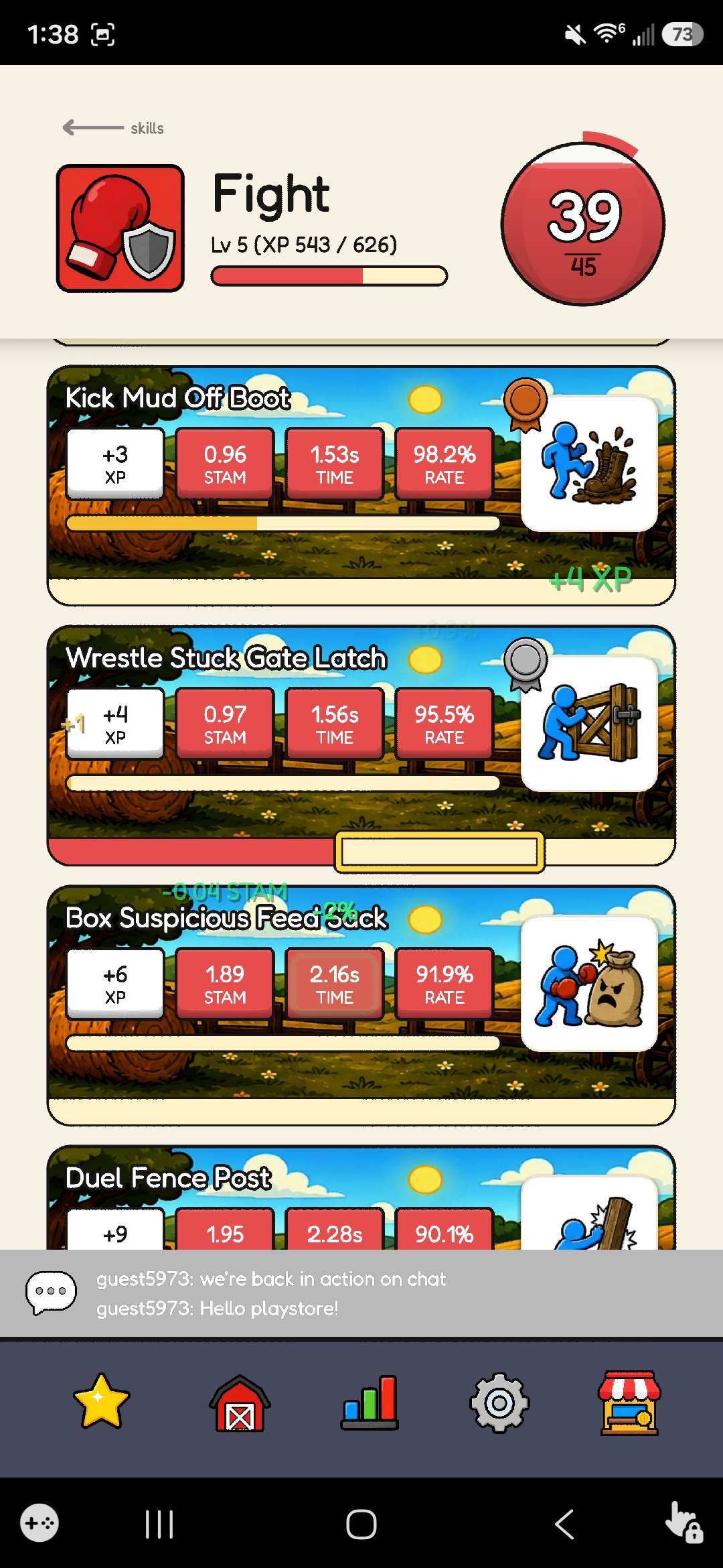 Idle Elite jobs screen