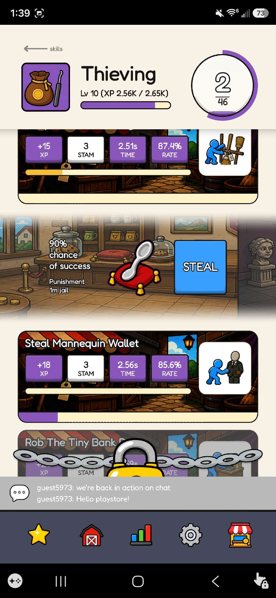 Idle Elite gear screen